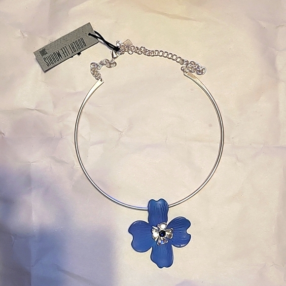 NWT Robert Lee Morris Soho Patina Flower choker - Picture 1 of 6
